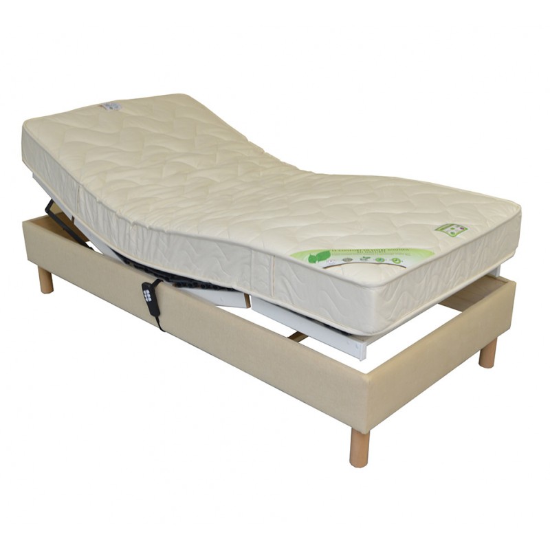 Sommier lit electrique de relaxation habillé tissu personnalisable