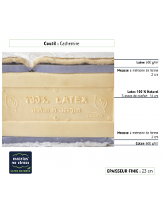 Matelas Cachemire Élégance 18 cm