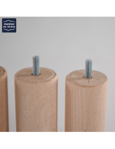 4 Pieds brut naturel en hêtre 20 cm 2