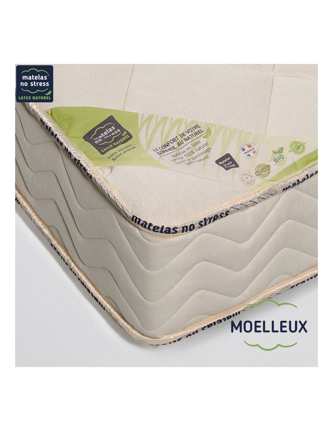 ILA - Matelas latex 85 kg/m3 âme 14 cm 7 zones de confort