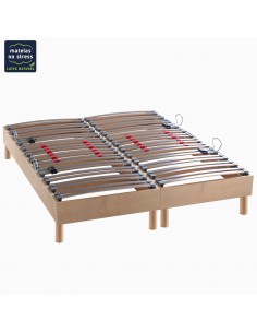 Sommiers Bois Naturel Brut 2x90x200 duo