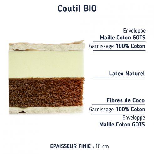 Matelas 60x1 Coco Latex Bi Confort Matelas 60x1 Coco Latex Bi Confort