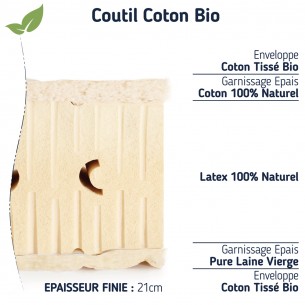 Matelas Bio Privilège  100x190 21 cm 2