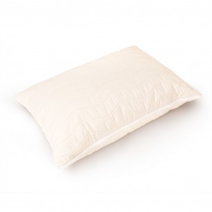 Oreiller bio 65x65, en laine et coton, rembourrage latex