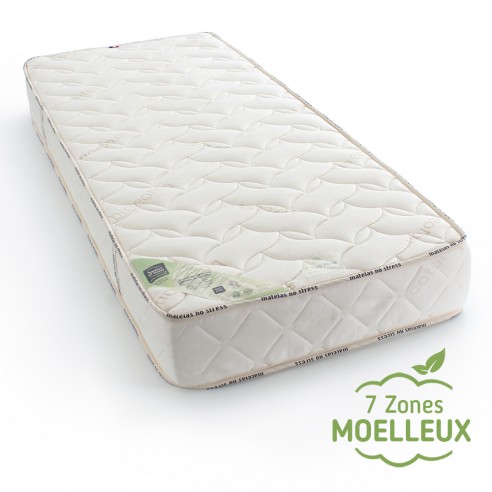 Matelas 7 zones de confort enveloppant latex naturel